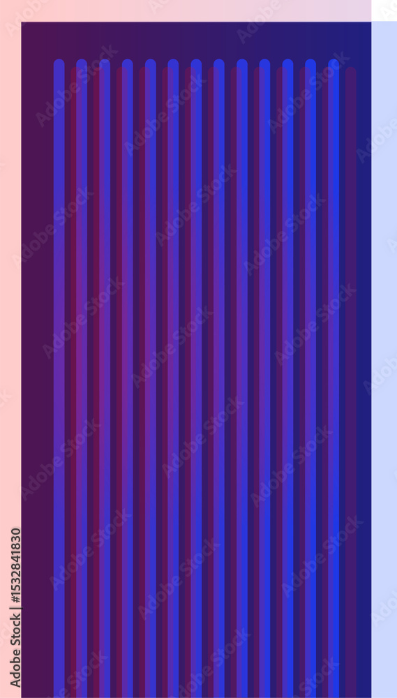 Poster abstract pattern showing 18 bars over purple gradient red or blue borders transparent background