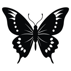 Black and white butterfly silhouette illustration