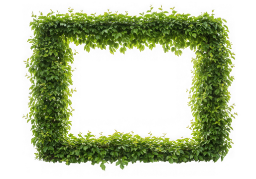 Green leaf frame isolated on black background