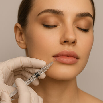 Lip Filler Injection Procedure &ndash; Studio Close-Up of Aesthetic Treatment