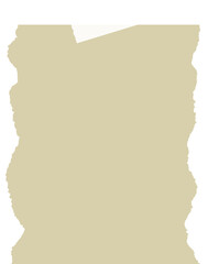 torn beige paper is floating on transparent flat design, being secured by white tape strip
