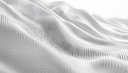 Naklejka premium Abstract white mesh fabric texture with intricate pattern.