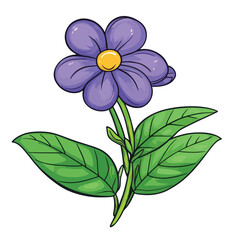 Vibrant Purple Flower with Lush Green Leaves