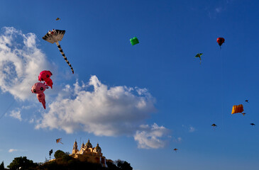 Kite Festival with the Church in the Background