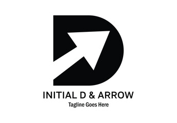 Initial logo letter D with a combination of arrows facing the upper right