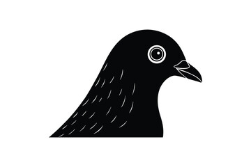 Silhouette tattoo style illustration of a pigeon's head.eps