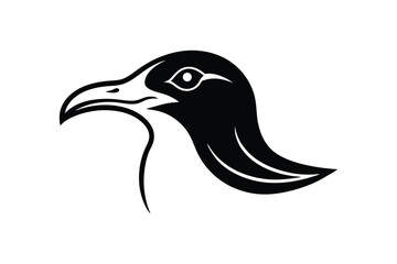 Silhouette tattoo style illustration of a seagull's head.eps