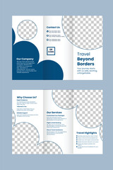 Modern and Elegant Travel Agency Trifold Brochure Layout.