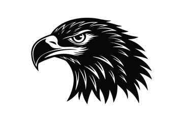 Silhouette tattoo style illustration of an eagle's head.eps
