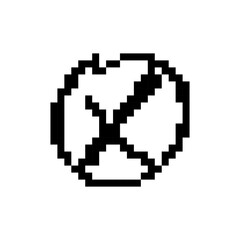 Black and white cartoon globe in mosaic style, showcasing a pixel art design with retro flair.