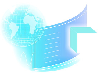 Flat design grid globe is featuring pin, data waves, glowing 3D cube on transparent background © vectorfusionart