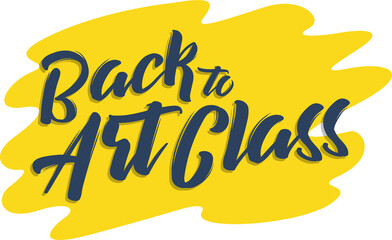 Typography is featuring dark blue script over yellow brushstroke in flat, transparent background