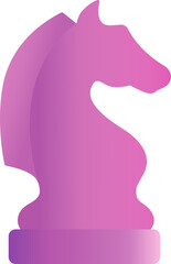 Stylized knight is being shown on transparent background, displaying pink gradient on silhouette