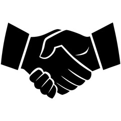 Simple handshake silhouette icon graphic