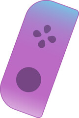 Flat remote displaying purple-blue gradient, teardrop D-pad and button on transparent background