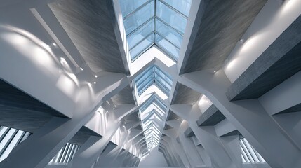 Obraz premium Abstract Perspective of Contemporary Building Interior Design