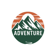 Unique adventure mountain logo Modern and minimalist vector and abstract logo