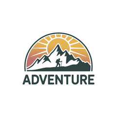 Unique adventure mountain logo Modern and minimalist vector and abstract logo