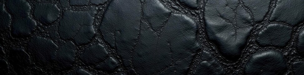Deep, rich black leather; subtle grain visible , dark, photo