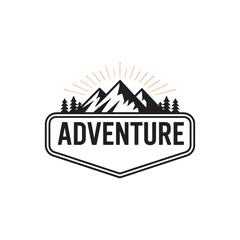 Unique adventure mountain logo Modern and minimalist vector and abstract logo