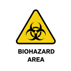 Biohazard Area Warning Sign Yellow Triangle with Biohazard Symbol