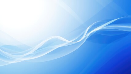 Fototapeta premium Abstract blue waves flowing smoothly across a bright and soft gradient backdrop for technology or business.