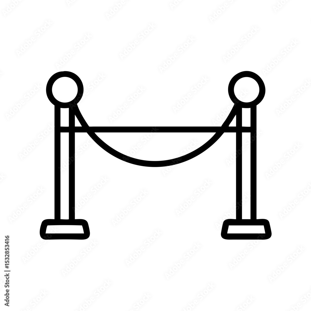 Poster an elegant stanchion rope barrier with a classic design for event crowd control and access managemen