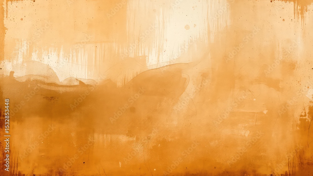 Poster a textured orange backdrop with faded brushstrokes and distressed edges creates a rustic and abstrac