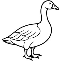 Elegant Snow Goose Vector in Monochrome