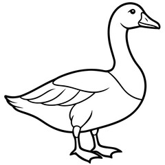 Elegant Snow Goose Vector in Monochrome