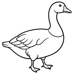 Elegant Snow Goose Vector in Monochrome