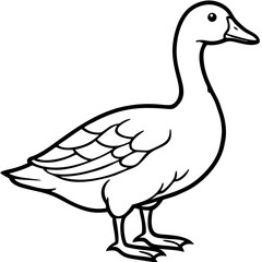 Elegant Snow Goose Vector in Monochrome