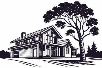 premium home sihouette black vector