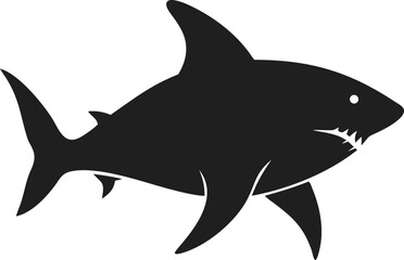 Great White Shark silhouette powerful marine predator known for its speed and sharp teeth