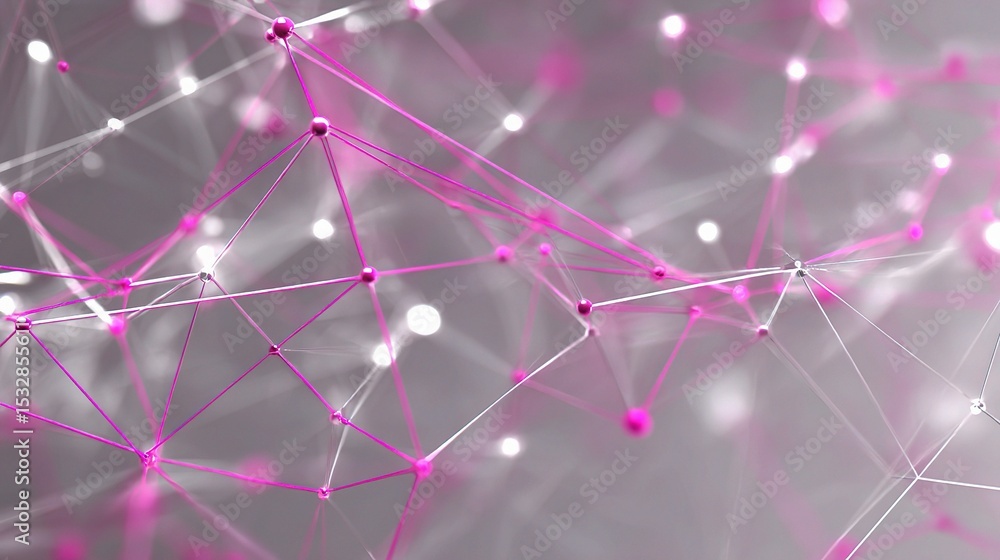 Poster magenta abstract technology network background with dynamic connections
