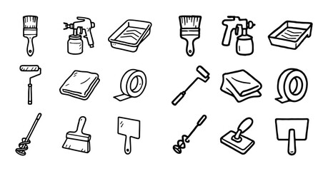 Obraz premium Painting Tools Icons