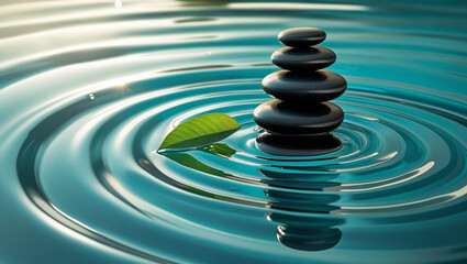 Obraz premium zen stones on water