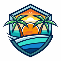 tropical island with palm trees