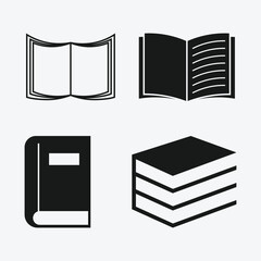 Minimal Book and Document Icons Set, Education and Library Vector Pack