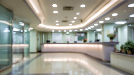 Fototapeta premium Bright and Clean Hospital Reception Area with Soft Focus Effect