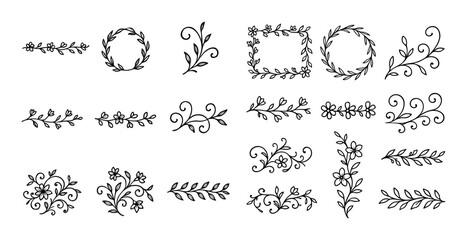 Fototapeta premium Floral Vines Icons
