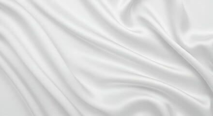 Naklejka premium Smooth, flowing white fabric with soft folds