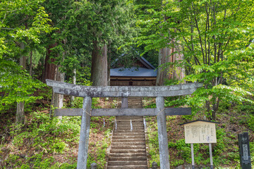 長野 戸隠神社火之御子社の門前風景