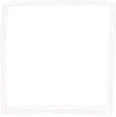 Hand-drawn rough-edged frame is showing white brushstroke texture on transparent background