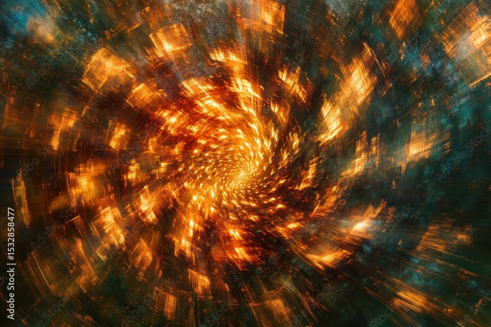 Fototapete Radiant spiral of blurred rays creating an abstract sea like effect, Radial blurred rays Computer generated abstract seamless