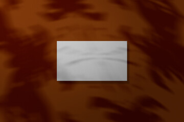 Business Card Mockup with brown background. Shadow overlay effect
