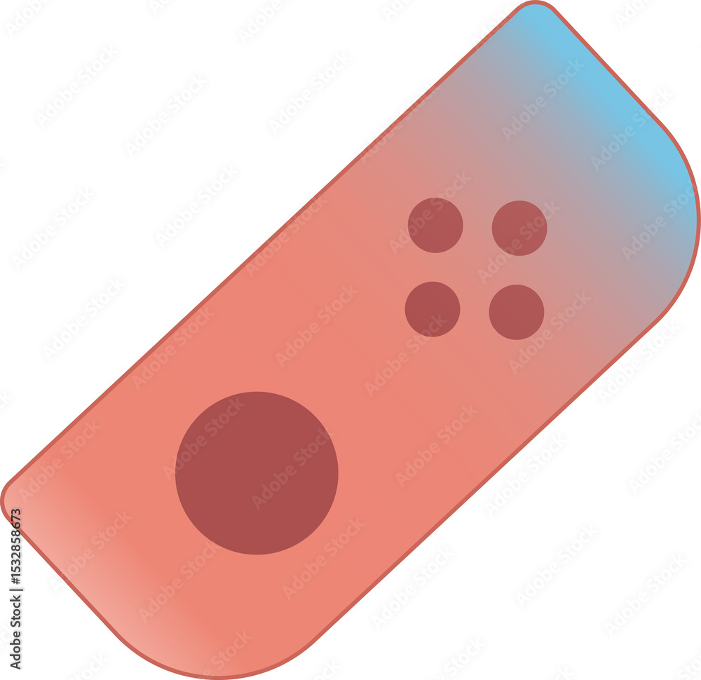 Poster stylized controller is floating on transparent background with gradient color and circular buttons