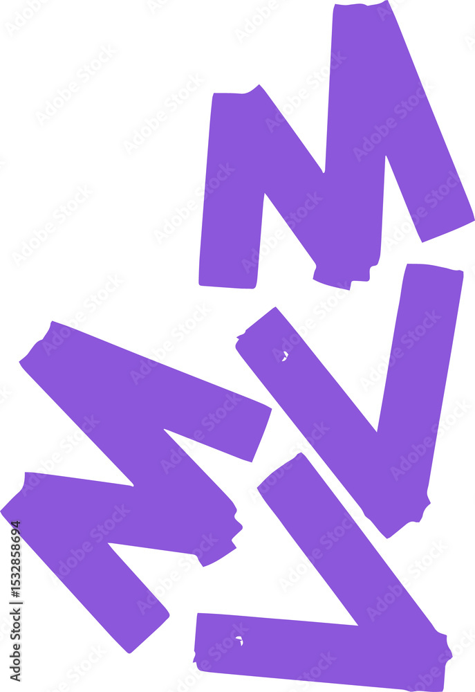 Poster abstract purple zigzag shapes are creating dynamic flat design composition on transparent canvas