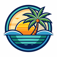 summer beach logo vector illustration