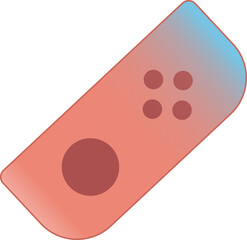 Stylized controller is floating on transparent background with gradient color and circular buttons